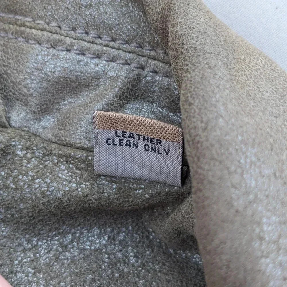 I.E Leather Blazer Jacket Tailored Button Down Me… - image 8